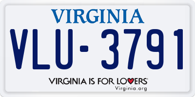 VA license plate VLU3791