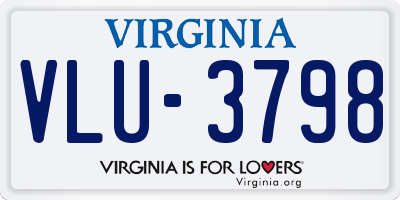 VA license plate VLU3798