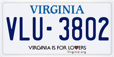 VA license plate VLU3802