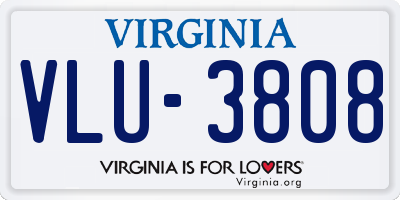 VA license plate VLU3808