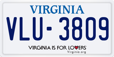 VA license plate VLU3809