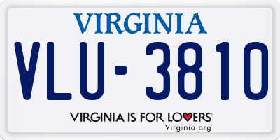 VA license plate VLU3810