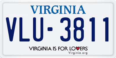 VA license plate VLU3811