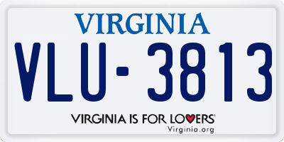 VA license plate VLU3813