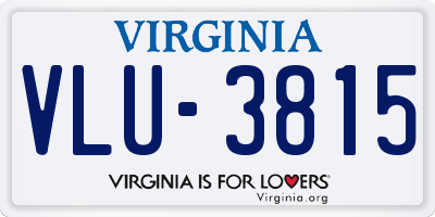 VA license plate VLU3815