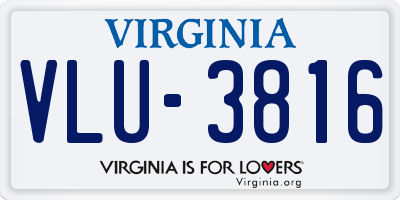 VA license plate VLU3816