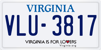 VA license plate VLU3817