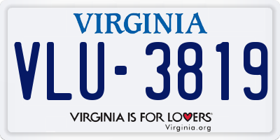 VA license plate VLU3819
