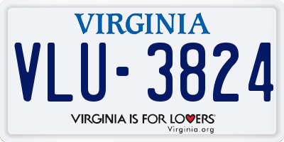VA license plate VLU3824