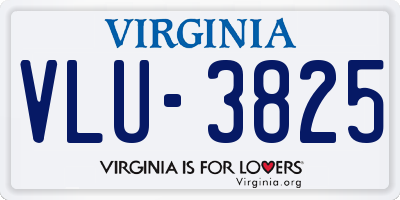 VA license plate VLU3825