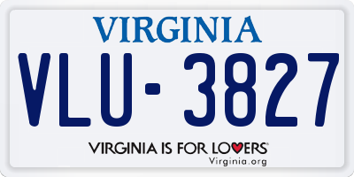 VA license plate VLU3827