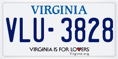 VA license plate VLU3828