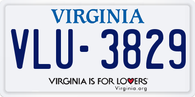 VA license plate VLU3829