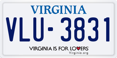 VA license plate VLU3831
