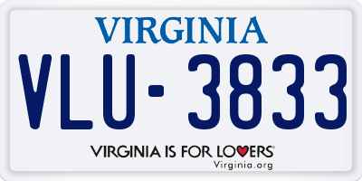 VA license plate VLU3833