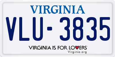 VA license plate VLU3835
