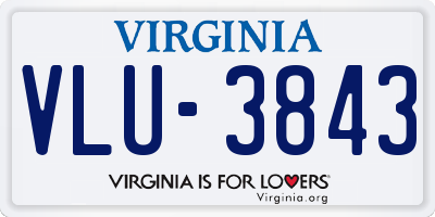 VA license plate VLU3843