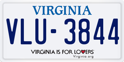VA license plate VLU3844