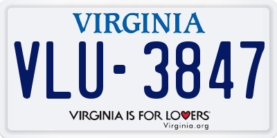 VA license plate VLU3847