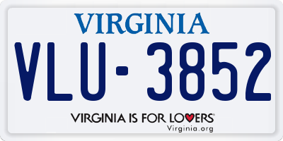 VA license plate VLU3852