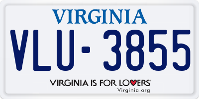 VA license plate VLU3855