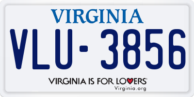 VA license plate VLU3856