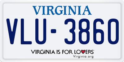 VA license plate VLU3860