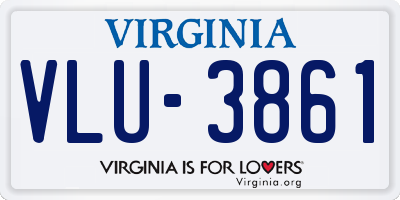 VA license plate VLU3861