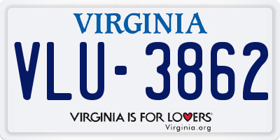 VA license plate VLU3862