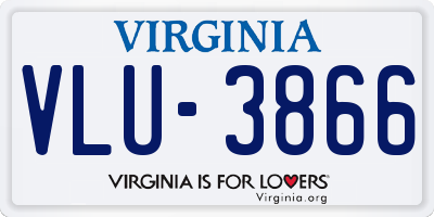 VA license plate VLU3866