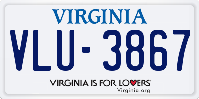VA license plate VLU3867