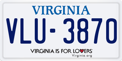 VA license plate VLU3870