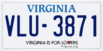 VA license plate VLU3871