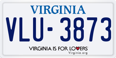 VA license plate VLU3873