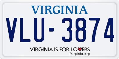 VA license plate VLU3874