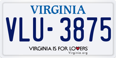 VA license plate VLU3875