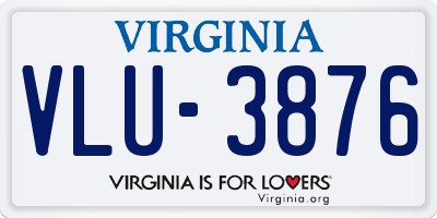 VA license plate VLU3876