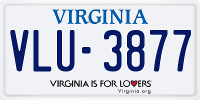 VA license plate VLU3877