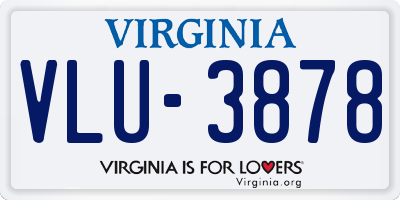 VA license plate VLU3878