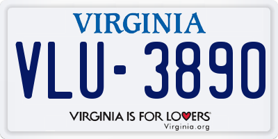 VA license plate VLU3890