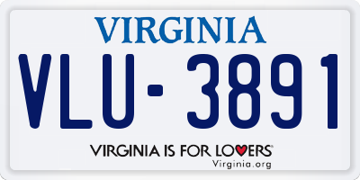 VA license plate VLU3891