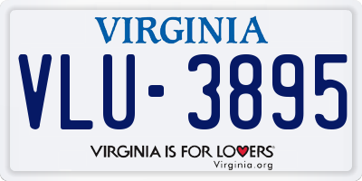 VA license plate VLU3895