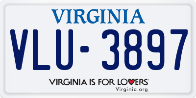 VA license plate VLU3897