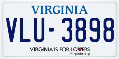 VA license plate VLU3898