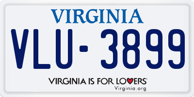 VA license plate VLU3899