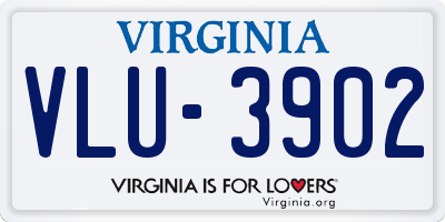 VA license plate VLU3902
