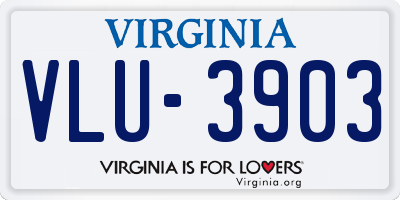 VA license plate VLU3903