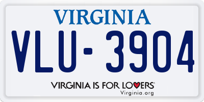 VA license plate VLU3904