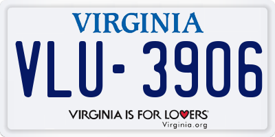 VA license plate VLU3906