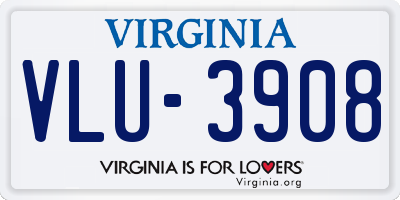 VA license plate VLU3908